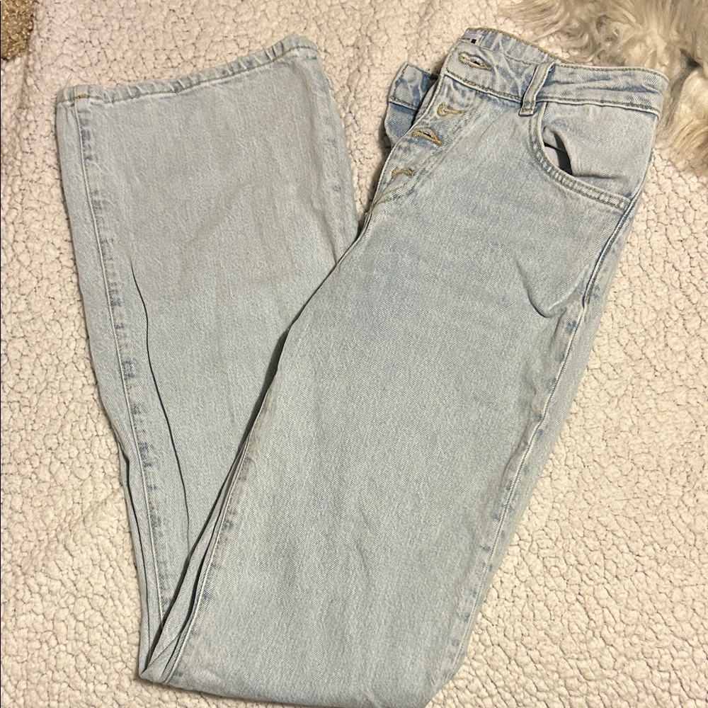 Light wash Zara high rise wide leg jeans